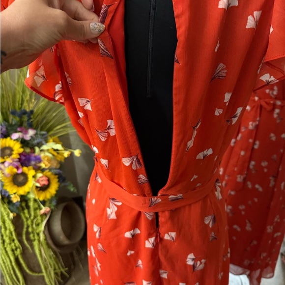 Banana Republic Red Floral Midi Dress - Picture 15 of 16